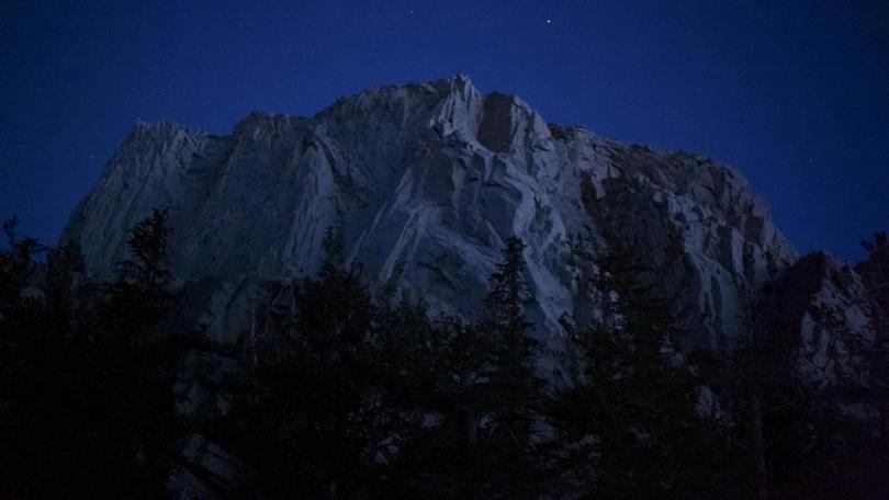 Granite cliffs seen during a hike on Mount Whitney, Calif., in July 2023. Last July, a recently divorced writer who had found solace in hiking took on a towering challenge: Mount Whitney, the highest peak in the lower 48 states. (Peter Eavis/The New York Times)