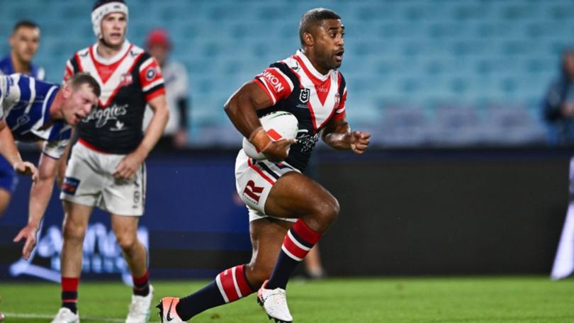 Michael Jennings made his NRL return against Canterbury after a three-year drugs ban. (James Gourley/AAP PHOTOS)