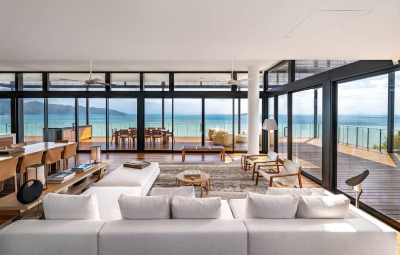 Open plan living in the Hayman Island home that has a $25 million to $27 million price guide.