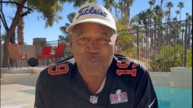 OJ Simpson posed next to a pool to insist he was well.