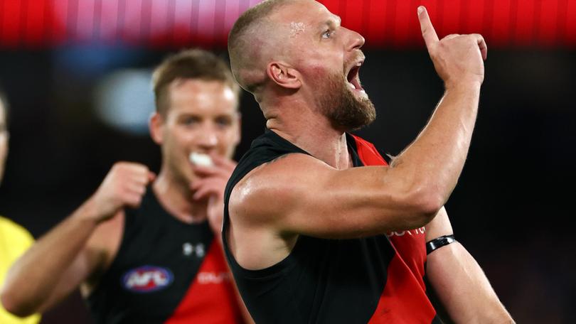 Jake Stringer celebrates a goal. 