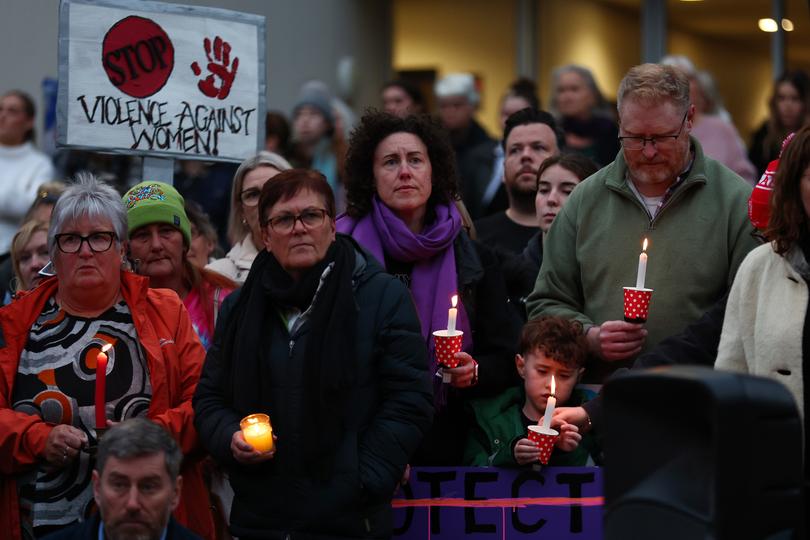 Members of the Ballarat community participated in a rally against men's violence following the alleged murder of three women in the regional Victorian city.