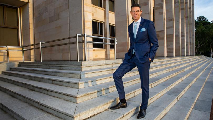 Basil Zempilas outside Parliament House in West Perth.