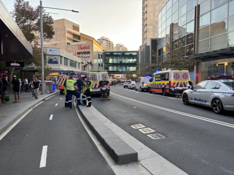 Emergency services at the scene of what could be a terror attack at Bondi Junction.
