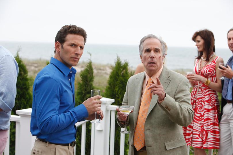 Mark Feuerstein as Dr. Hank Lawson and Henry Winkler as Eddie Lawson in Royal Pains season 2 on Seven