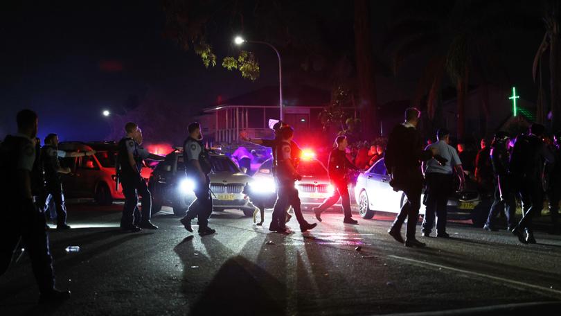 Police are seen following an alleged stabbing at Christ The Good Shepherd Church in the suburb of Wakeley in Sydney, Monday, April 15, 2024. 