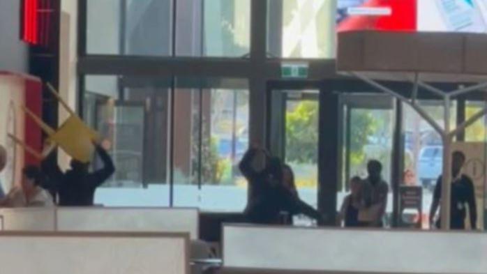 Shoppers were forced to flee the Woodgrove Shopping Centre in Melton, in Melbourne’s northwest, when the youths launched their alleged horrifying attack about 5pm.