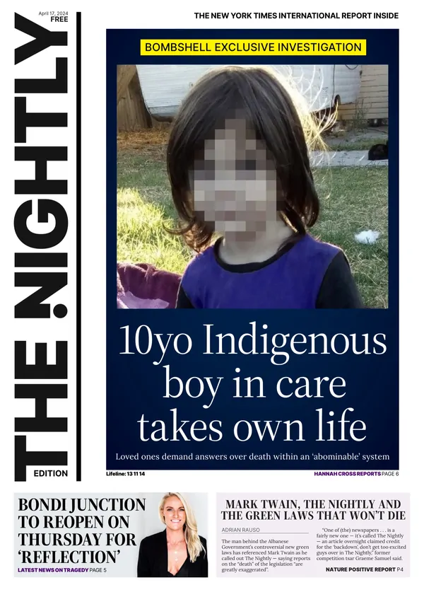 The front page of The Nightly for 17-04-2024
