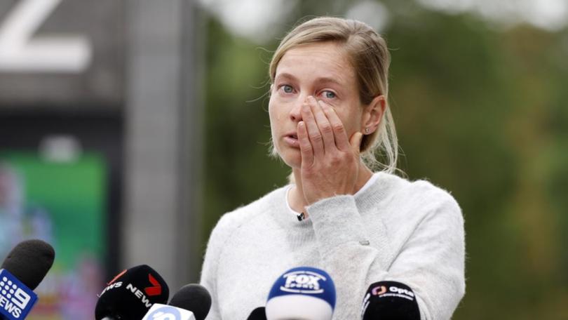 An emotional Meg Lanning announces her retirement from international cricket in November 2023. (Con Chronis/AAP PHOTOS)