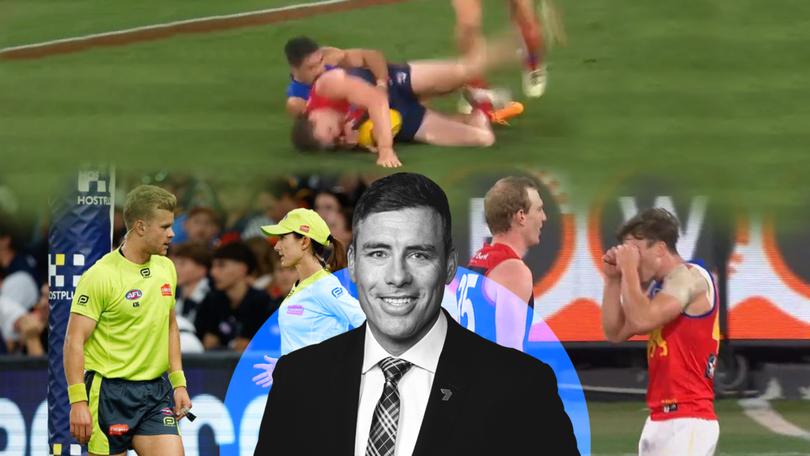 Dump tackles, crying and goal umpires all feature in Matthew Richardson's top 10.