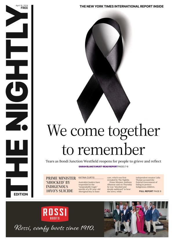 The front page of The Nightly for 18-04-2024