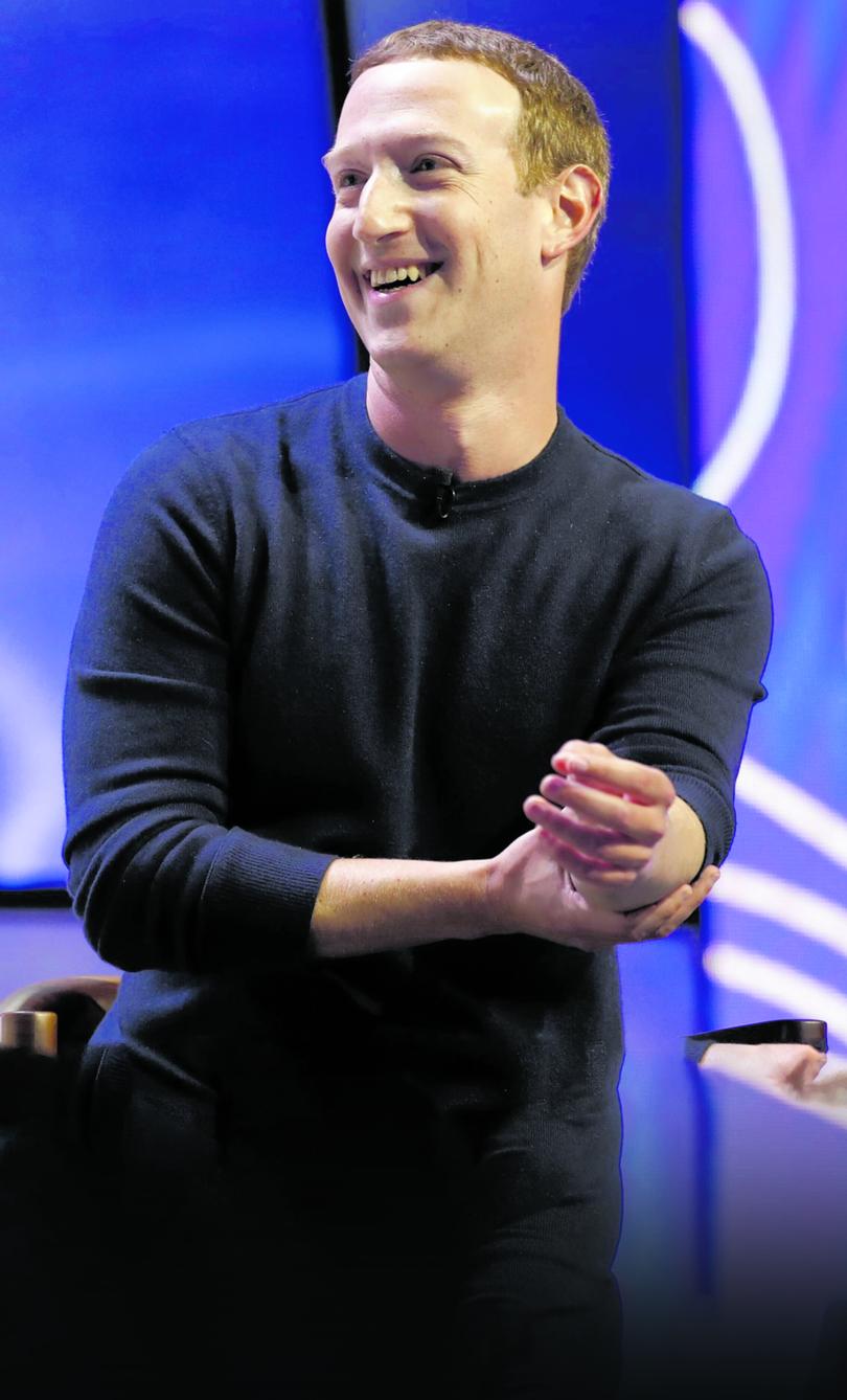 Mark Zuckerberg, chief executive officer and founder of Facebook Inc., laughs during the Silicon Slopes Tech Summit in Salt Lake City, Utah, U.S., on Friday, Jan. 31, 2020. The summit brings together the leading minds in the tech industry for two-days of keynote speakers, breakout sessions, and networking opportunities. Photographer: George Frey/Bloomberg