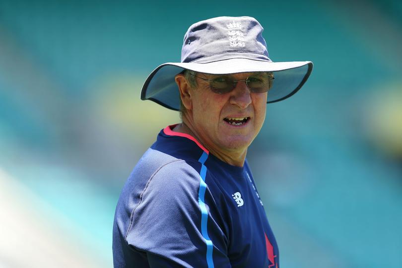 England Head Coach Trevor Bayliss looks on during an England nets session at the Sydney Cricket Ground on January 2, 2018, in Sydney, Australia. 