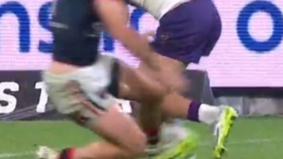 James Tedesco has been fined for tripping Ryan Papenhuyzen during a tackle.