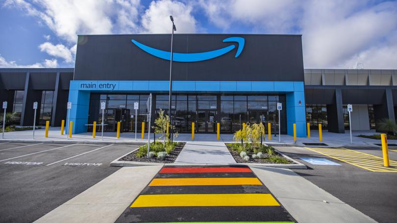 One of Amazon’s Australian fulfilment centres. Major supermarkets worry it will be able to step up their delivery to incorporate fresh food delivery such as fruit, vegetables and chilled dairy.