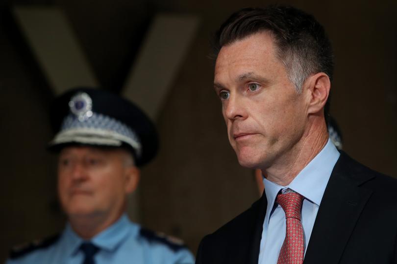 SYDNEY, AUSTRALIA - APRIL 16: NSW Premier Chris Minns and NSW Deputy Police Commissioner Peter Thurtell hold a press conference on April 16, 2024 in Sydney, Australia. Hundreds clashed with police in western Sydney after an Orthodox Christian bishop was allegedly stabbed at the alter at Mar Mari Emmanuel at Assyrian church in Wakeley. (Photo by Lisa Maree Williams/Getty Images)