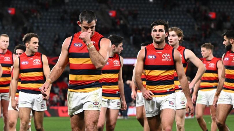 Adelaide were hard done by in their three-point loss to Essendon, the AFL has acknowledged. (Joel Carrett/AAP PHOTOS)