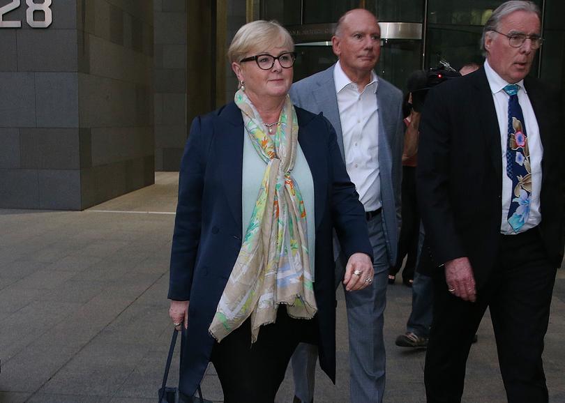 Former Liberal staffer Brittany Higgins and her former boss Senator Linda Reynolds are in mediation talks in the DMJC in Perth. PIctured - Senator Reynolds leaves the DMJC