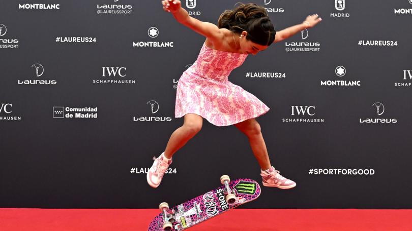 Arisa Trew arrives at the Laureus World Sports Awards at Galería De Cristal in Madrid, Spain. (Photo by Carlos Alvarez/Getty Images for Laureus)