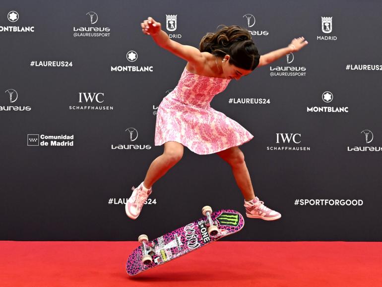 Arisa Trew arrives at the Laureus World Sports Awards at Galería De Cristal in Madrid, Spain. (Photo by Carlos Alvarez/Getty Images for Laureus)
