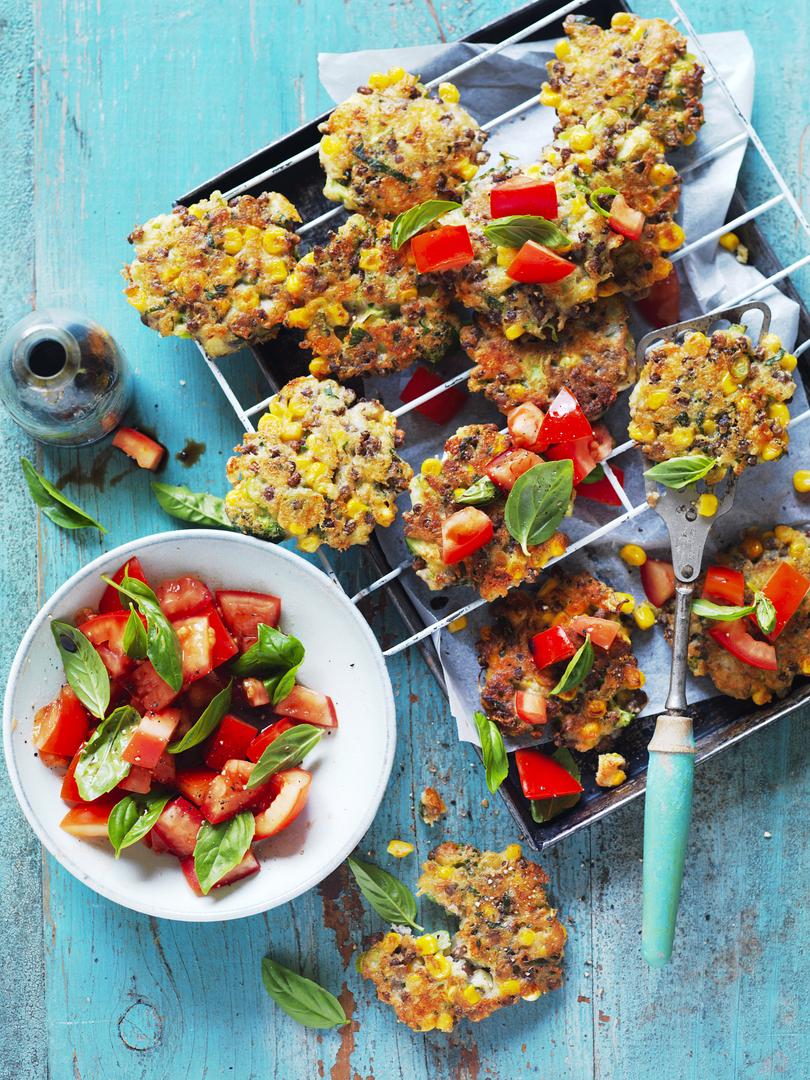 Start  the  week  on  trend  with  our  high  protein  vegetarian  meals  the  whole  family  will  love - Meat free Monday CORN & BROCCOLI FRITTERS