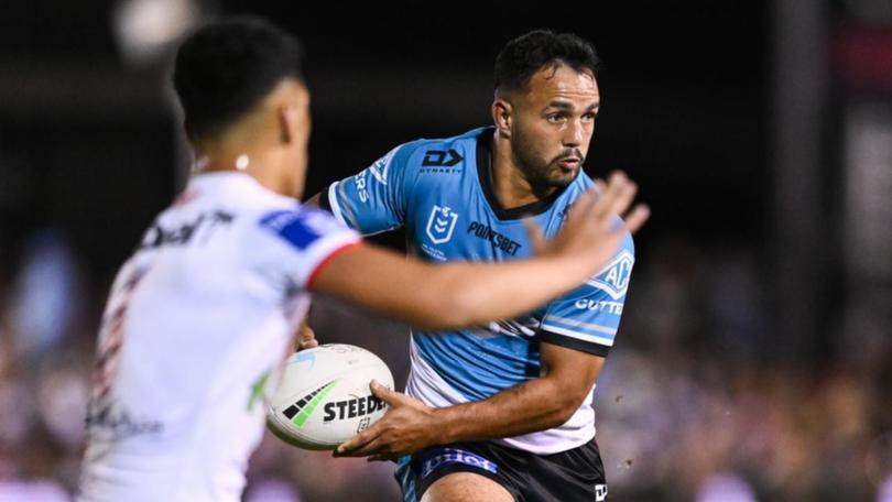 Cronulla's Braydon Trindall allegedly returned a positive to alcohol and drugs at a roadside test. (James Gourley/AAP PHOTOS)