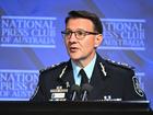 Australian Federal Police Commissioner Reece Kershaw addresses the National Press Club in Canberra.