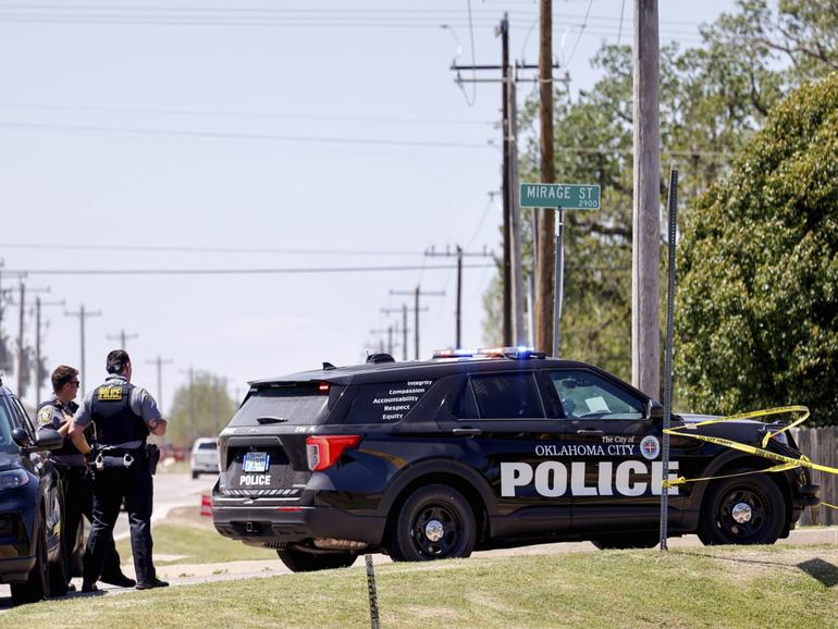 Police investigate after almost an entire family were found dead in a home in Oklahoma City.