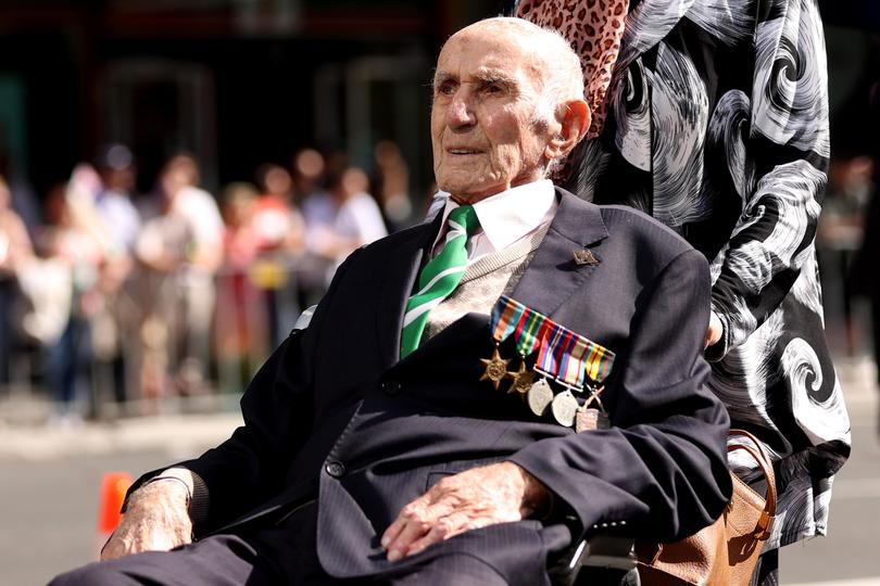 War veterans and defence personnel take part in the ANZAC Day parade on April 25, 2023, in Sydney, Australia. 