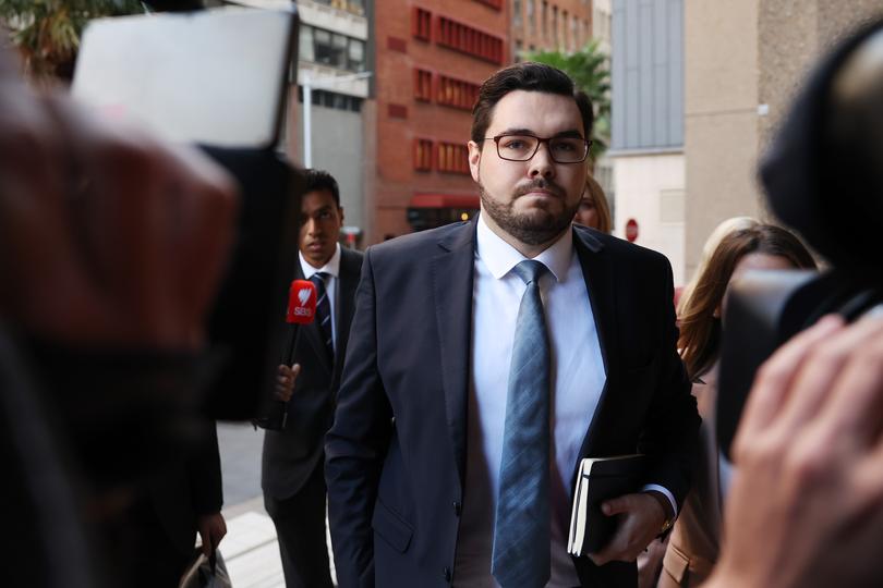 SYDNEY, AUSTRALIA - APRIL 15: Bruce Lehrmann arrives at court on April 15, 2024 in Sydney, Australia. Justice Michael Lee is scheduled to hand down his verdict today in Bruce Lehrmann's defamation case against Network Ten and journalist Lisa Wilkinson. The case stems from allegations made by Brittany Higgins on 'The Project' news program that she was raped by a colleague in Parliament House. Lehrmann denied having any sexual contact with Ms Higgins and alleged he was defamed and identified by the broadcast, despite not being named. (Photo by Don Arnold/Getty Images)