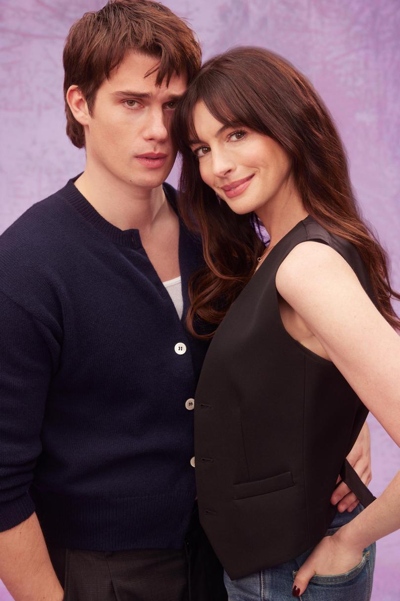 Nicholas Galitzine and Anne Hathaway.