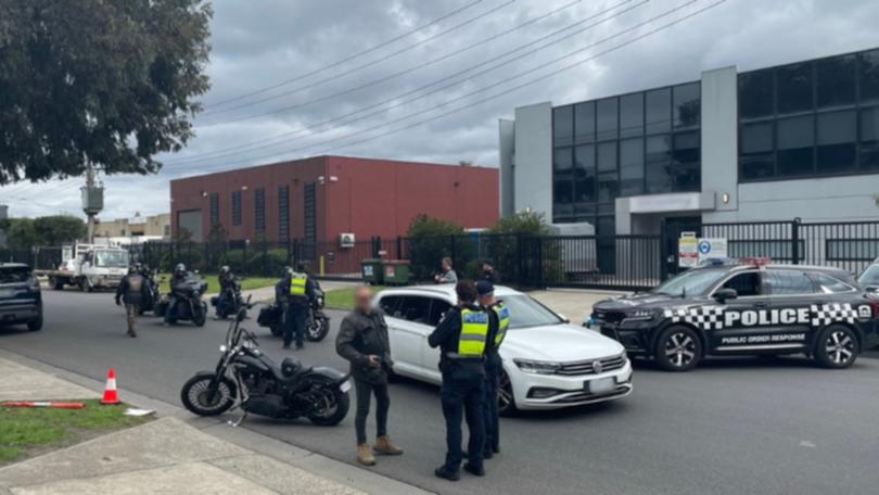 Victoria Police said the VIPER and Echo taskforces and police from the North West Metro Region intercepted around 22 riders at a vehicle checkpoint in Campbellfield on April 25.