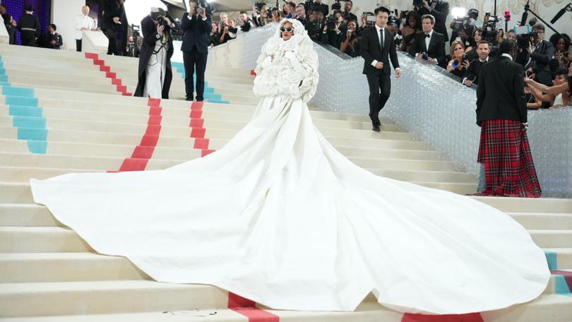 Rihanna at the Metropolitan Museum of Art's Costume Institute benefit gala in New York, May 1, 2023. 