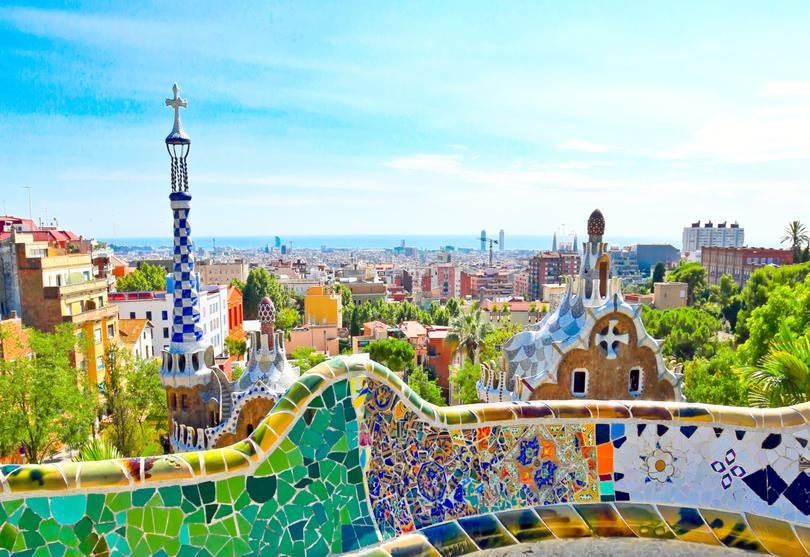 Tourists must pay to access the famous Park Guell in Barcelona.