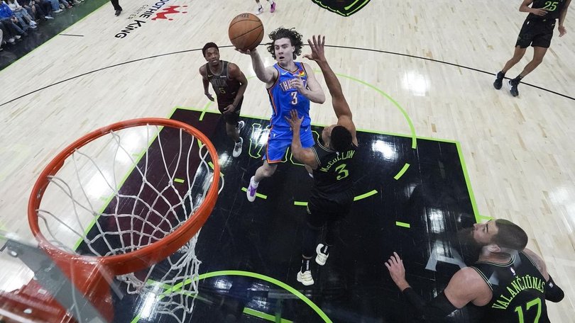 Josh Giddey's fourth-term hot hand has helped OKC to victory and a series sweep over New Orleans. (AP PHOTO)