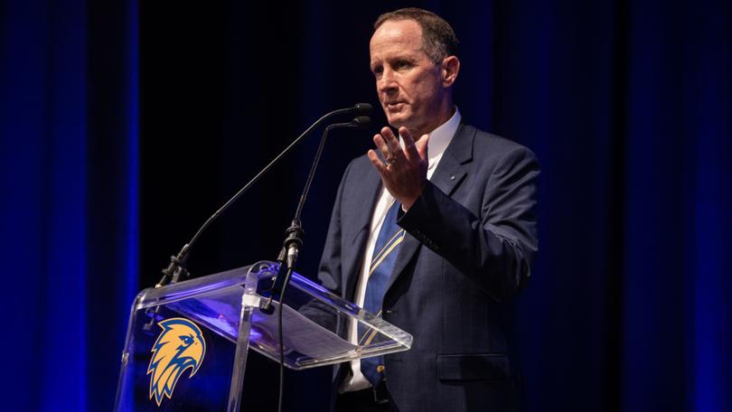 West Coast Eagles 2024 AFL Season Launch: Don Pyke addresses the room. 