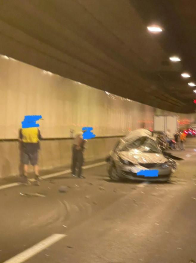 The collision involved three vehicles and took place in the city-bound lanes of the Legacy Way tunnel in Mount Coot-Tha about 3.10pm on Wednesday.