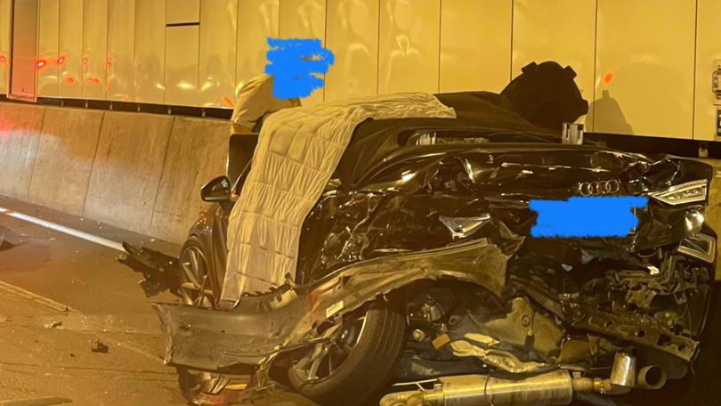 The collision involved three vehicles and took place in the city-bound lanes of the Legacy Way tunnel in Mount Coot-Tha about 3.10pm on Wednesday.