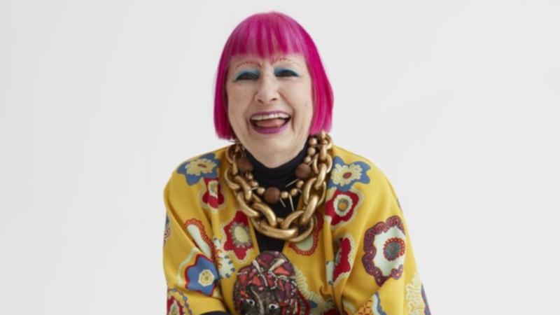 Zandra Rhodes has donated fashion garments and textiles to a Sydney museum. (Zan Wimberely/AAP PHOTOS)