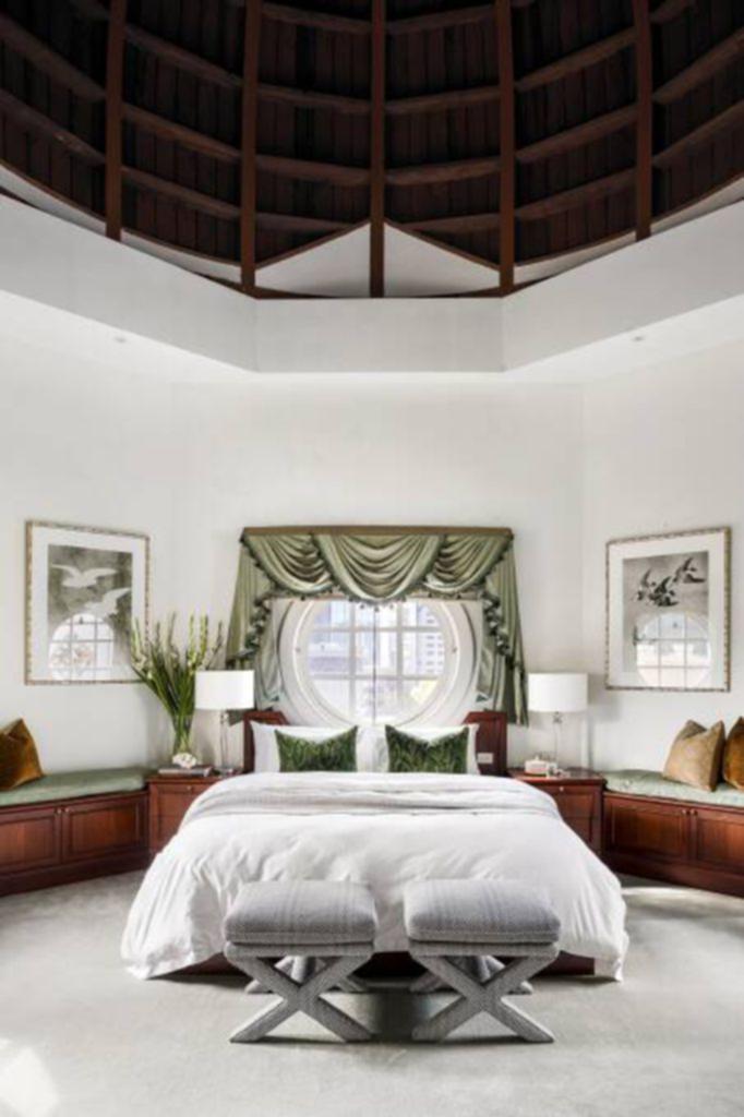 The main bedroom suite is set within one of the building's iconic domes, with 7.5-metre-high ceilings.