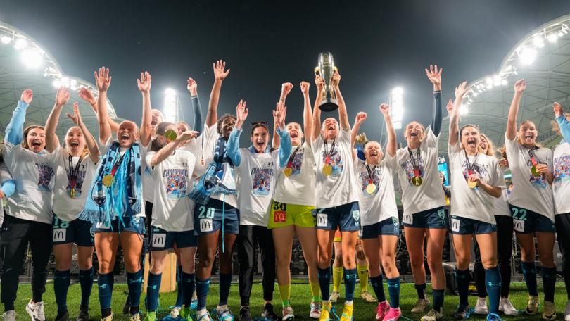 Sydney FC celebrate their A-League Women Grand Final win.