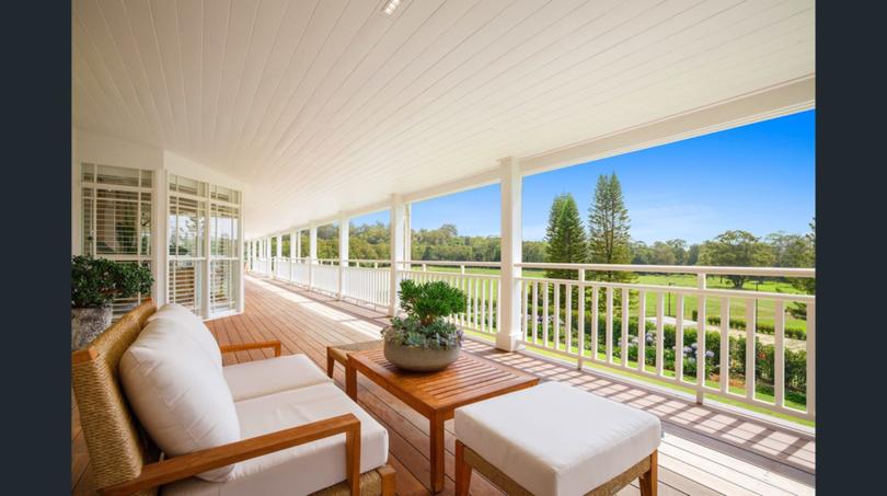 Rivermead Estate on the Gold Coast is listed for sale with price expectations of around $20 million. The view from the balcony.