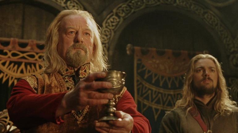 Bernard Hill and Karl Urban in The Lord of the Rings: The Return of the King (2003)