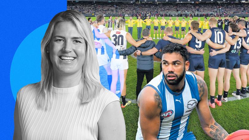 The AFL  needs to odm ore than hold hands to combat gendered violence.