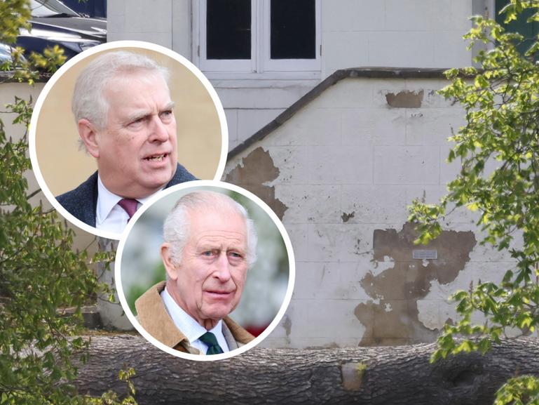 With its peeling paint and cracked brickwork, it seems a far cry from a royal residence. But this is Prince Andrew’s home in Windsor, in an image that risks reigniting his royal row over the repair bill.