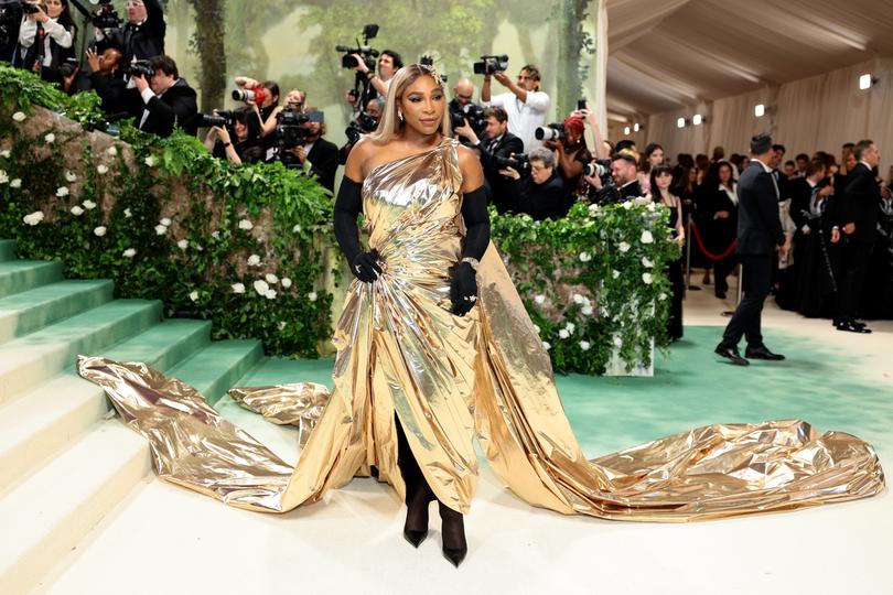 Serena Williams in Balenciaga. (Photo by Dimitrios Kambouris/Getty Images for The Met Museum/Vogue)