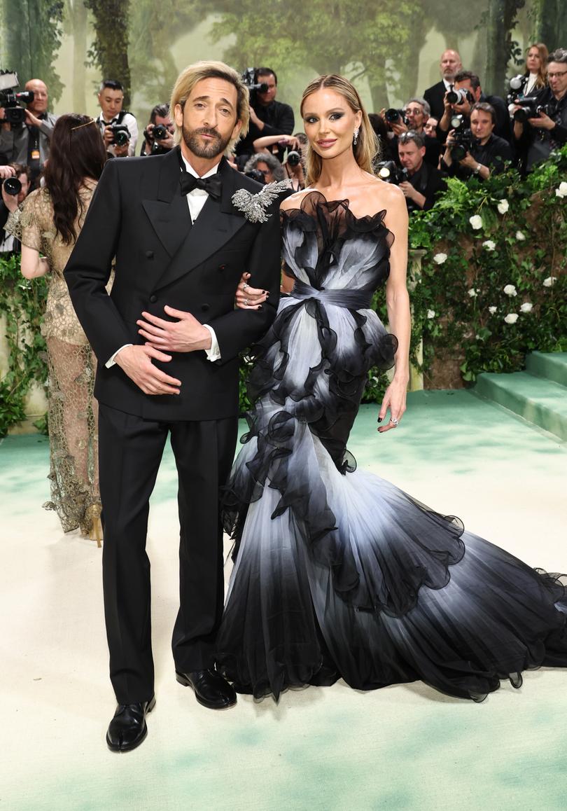 Adrien Brody and Georgina Chapman. (Photo by Jamie McCarthy/Getty Images)