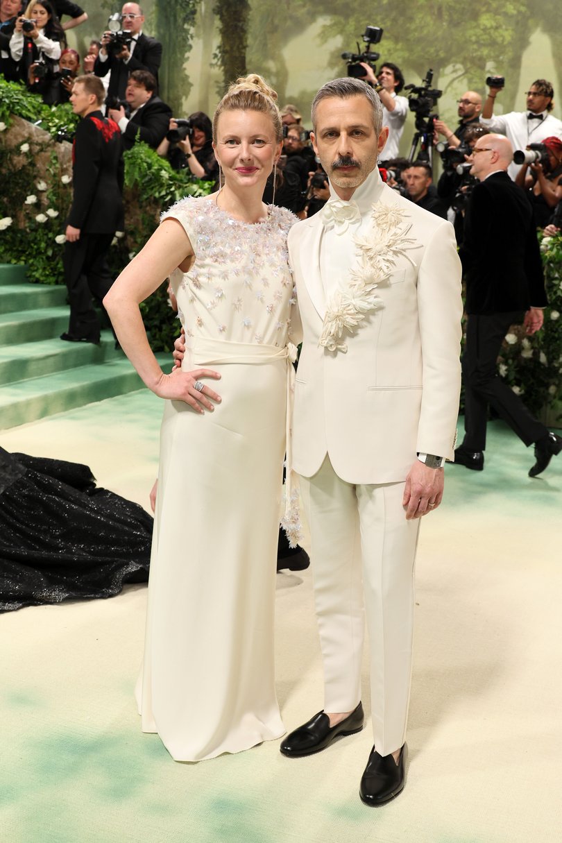Succession star Jeremy Strong with Emma Wall. (Photo by Dia Dipasupil/Getty Images)