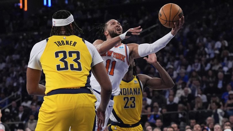 The Knicks' Jalen Brunson (11) scored 43 points as New York notched a thrilling win over Indiana. (AP PHOTO)