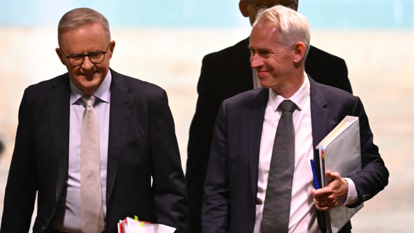 Australian Prime Minister Anthony Albanese and Australian Immigration Minister Andrew Giles.